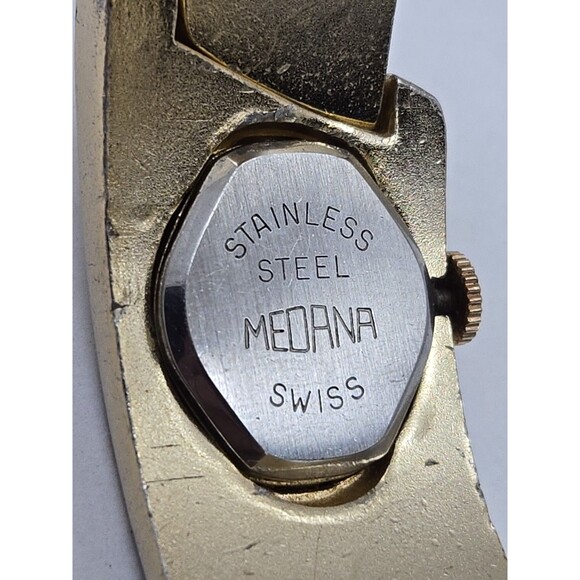 Vulcain Medana Pamela Bangle Watch Swiss 17 Jewels West Germany Gold Tone Ladies - Picture 14 of 14